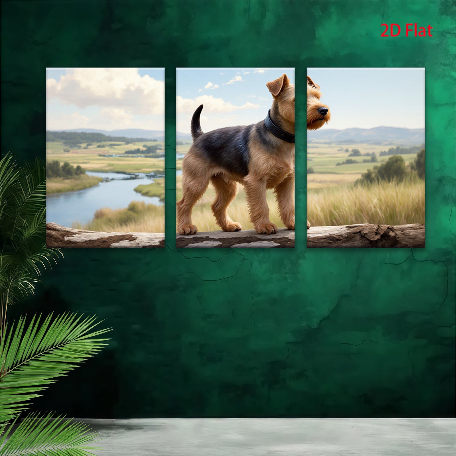 2D flat 1pc Rustic Fox Terrier Portrait Farmhouse Wall Decor Living Room Bedroom Gallery Wrapped Canvas Prints Modern Art Home Decorations