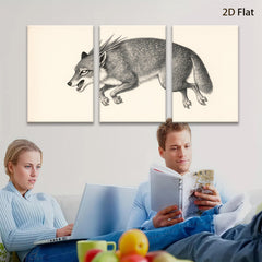 2D flat 1pc Rustic Fox Wildlife Portrait Farmhouse Wall Art Decor Living Room Bedroom Gallery Wrapped Canvas Prints Modern Minimalist Aesthetic