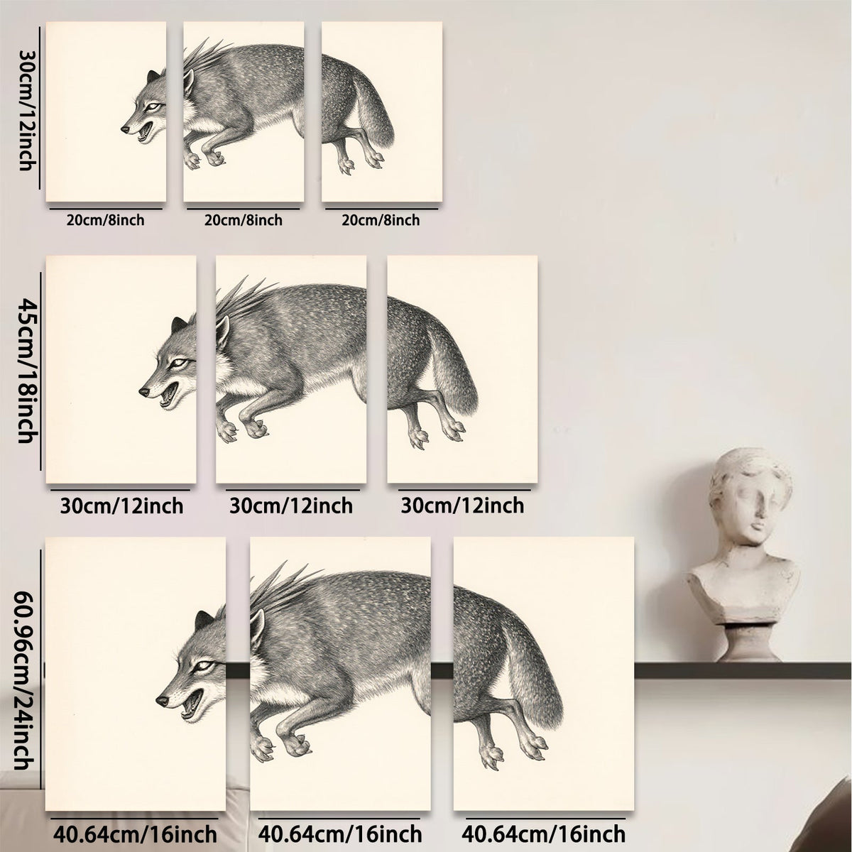 2D flat 1pc Rustic Fox Wildlife Portrait Farmhouse Wall Art Decor Living Room Bedroom Gallery Wrapped Canvas Prints Modern Minimalist Aesthetic