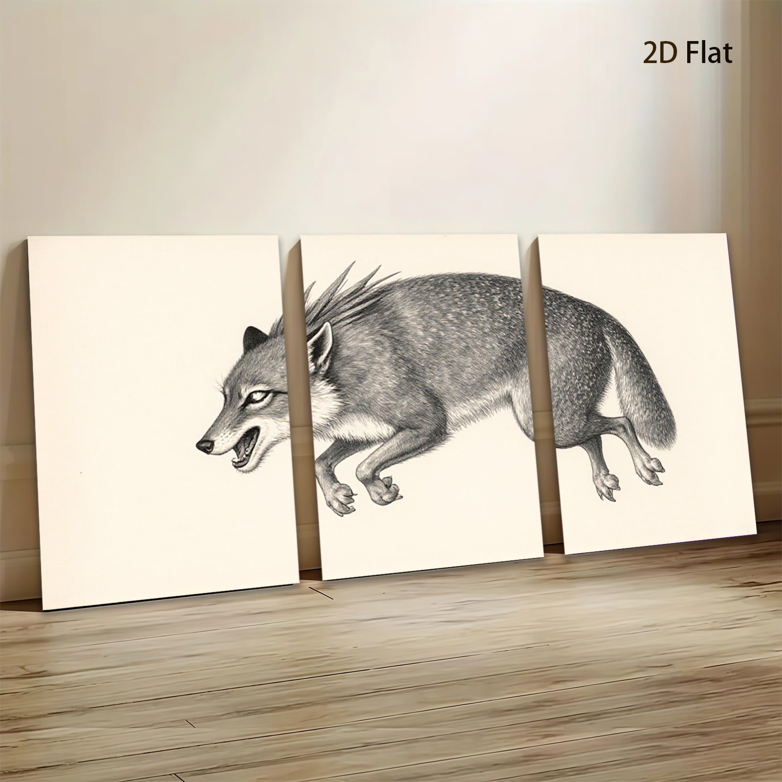 2D flat 1pc Rustic Fox Wildlife Portrait Farmhouse Wall Art Decor Living Room Bedroom Gallery Wrapped Canvas Prints Modern Minimalist Aesthetic