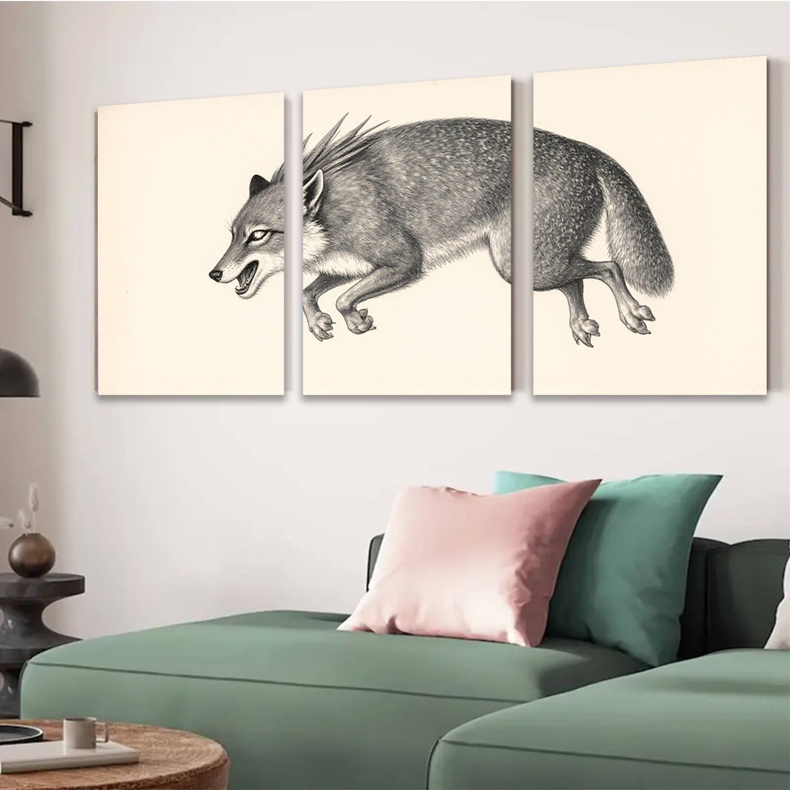 2D flat 1pc Rustic Fox Wildlife Portrait Farmhouse Wall Art Decor Living Room Bedroom Gallery Wrapped Canvas Prints Modern Minimalist Aesthetic