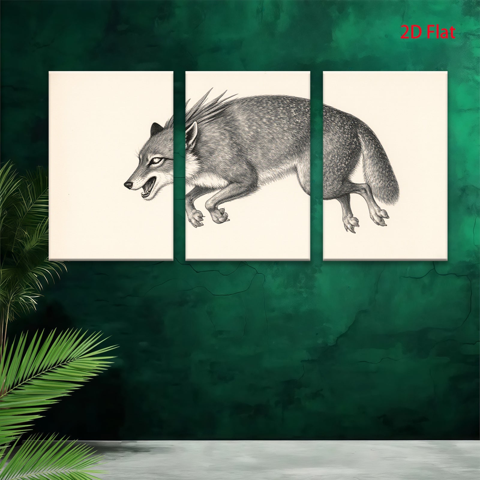 2D flat 1pc Rustic Fox Wildlife Portrait Farmhouse Wall Art Decor Living Room Bedroom Gallery Wrapped Canvas Prints Modern Minimalist Aesthetic
