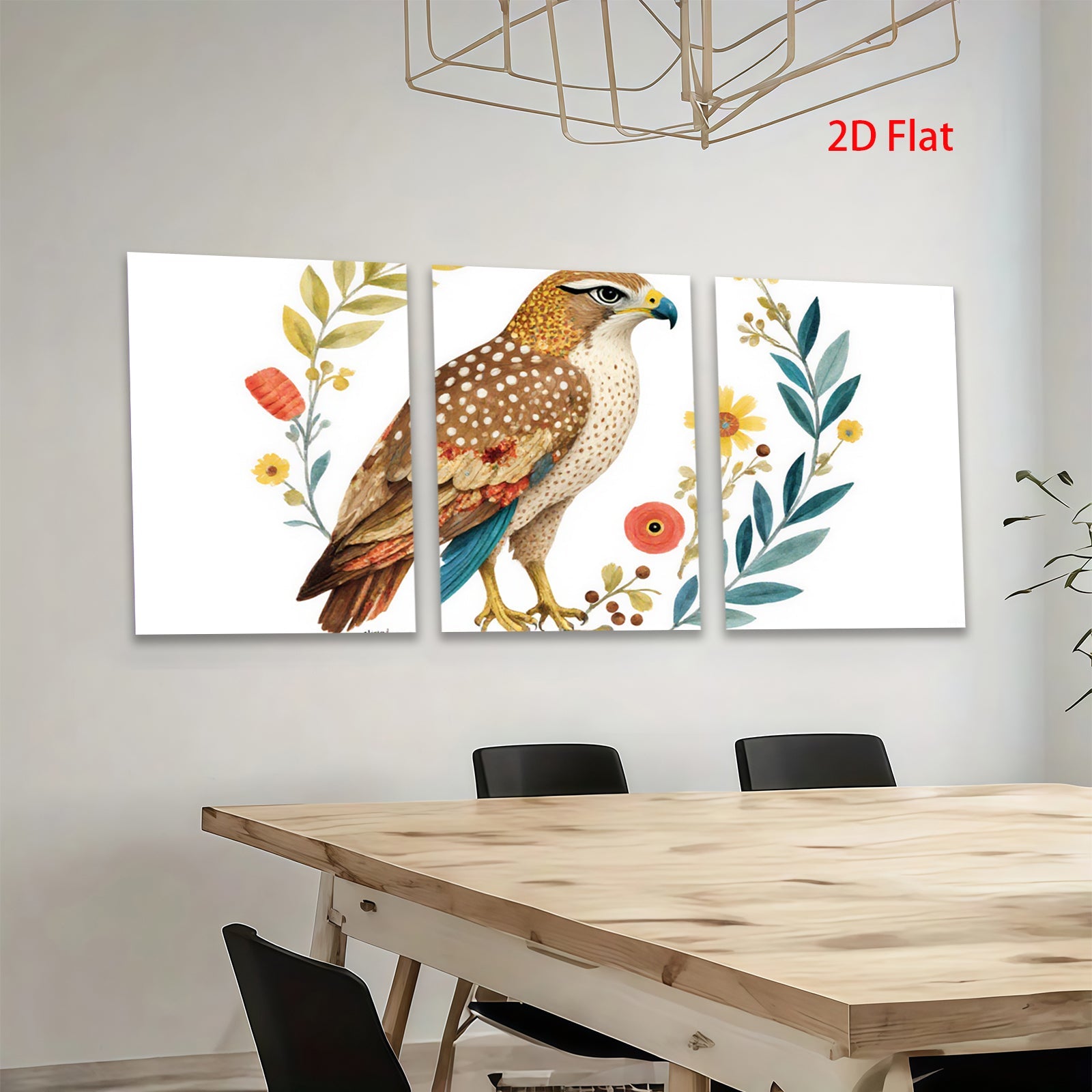 2D flat 1pc Rustic Hawk Botanical Wall Art Prints Farmhouse Decor Living Room Bedroom Gallery Wrapped Canvas Modern Art Home Decor