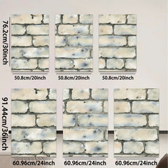 2D flat 1pc Rustic Whitewashed Brick Wall Texture Canvas Art Modern Farmhouse Decor Living Room Bedroom Gallery Wrapped Ready to Hang Large Size