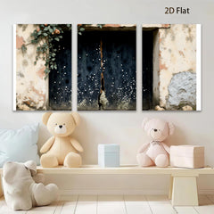 2D flat 1pc Rustic Window Scene Farmhouse Wall Art Living Room Bedroom Decor Gallery Wrapped Canvas Prints Modern Aesthetic Home Decorations