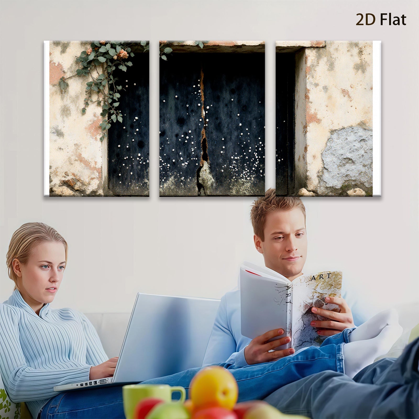 2D flat 1pc Rustic Window Scene Farmhouse Wall Art Living Room Bedroom Decor Gallery Wrapped Canvas Prints Modern Aesthetic Home Decorations