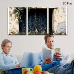 2D flat 1pc Rustic Window Scene Farmhouse Wall Art Living Room Bedroom Decor Gallery Wrapped Canvas Prints Modern Aesthetic Home Decorations