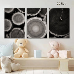 2D flat 1pc Rustic Wood Slices Wall Art Decor Farmhouse Living Room Bedroom Gallery Wrapped Canvas Prints Modern Minimalist Artwork Trending Now Cozy Home Decor