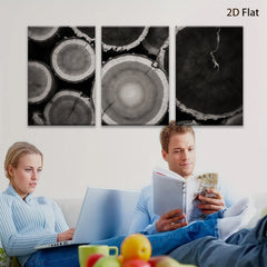 2D flat 1pc Rustic Wood Slices Wall Art Decor Farmhouse Living Room Bedroom Gallery Wrapped Canvas Prints Modern Minimalist Artwork Trending Now Cozy Home Decor