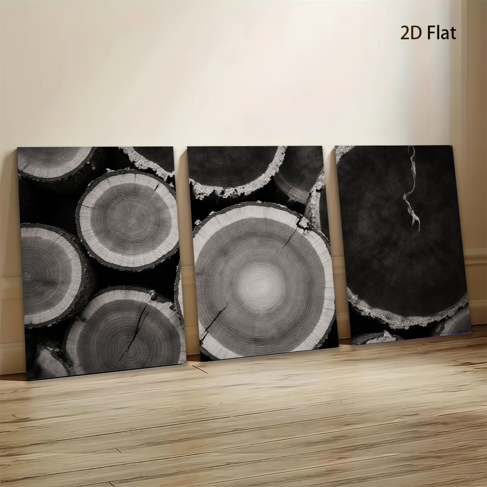 2D flat 1pc Rustic Wood Slices Wall Art Decor Farmhouse Living Room Bedroom Gallery Wrapped Canvas Prints Modern Minimalist Artwork Trending Now Cozy Home Decor