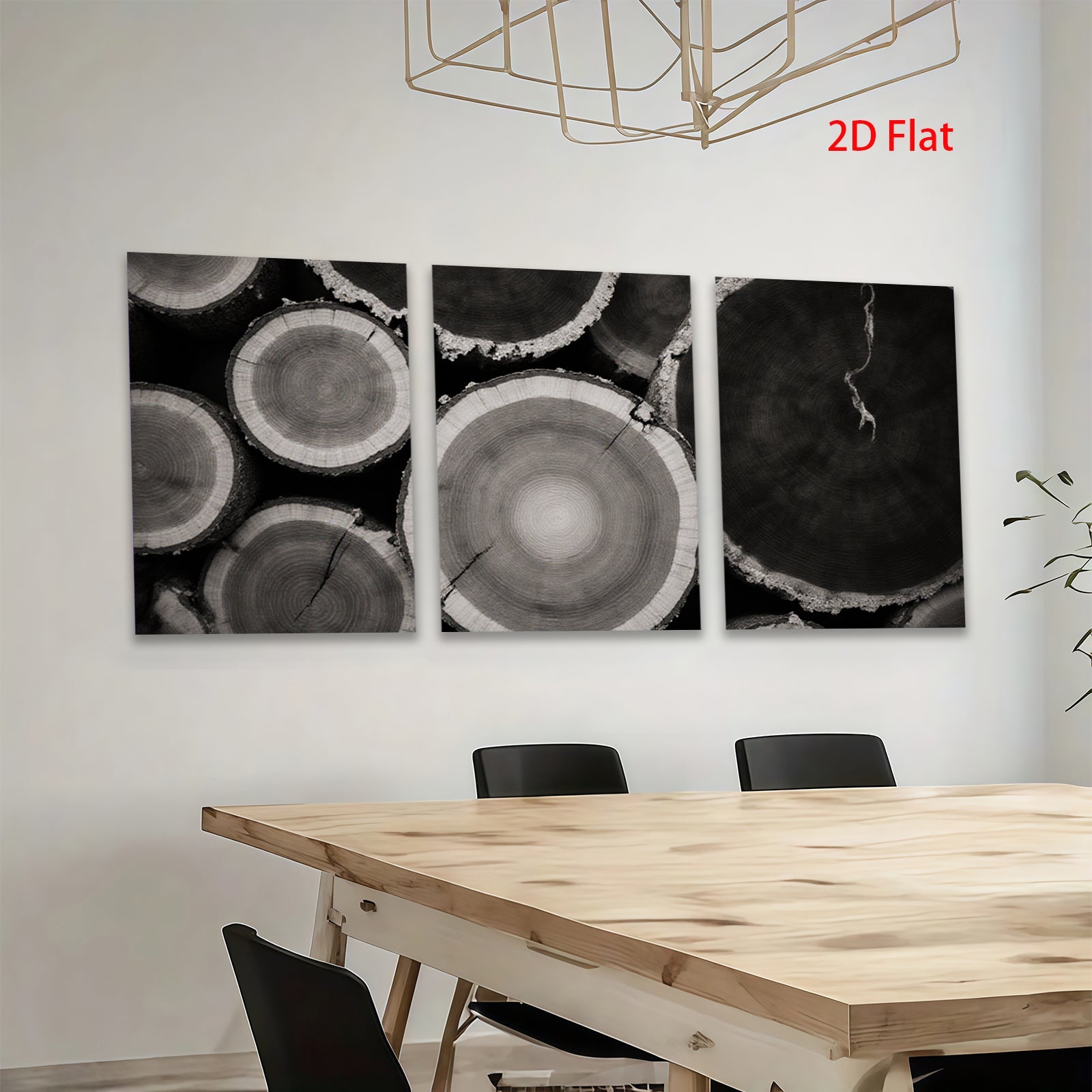2D flat 1pc Rustic Wood Slices Wall Art Decor Farmhouse Living Room Bedroom Gallery Wrapped Canvas Prints Modern Minimalist Artwork Trending Now Cozy Home Decor