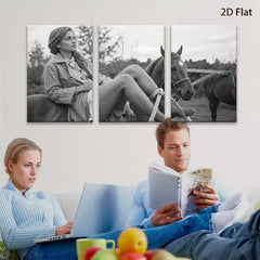 2D flat 1pc Rustic beauty with horse pastoral serenity farmhouse wall decor living room bedroom gallery wrapped canvas print modern art