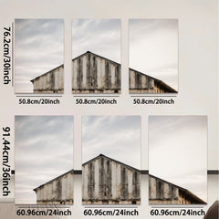 2D flat 1pc Rustic weathered barn exterior farmhouse wall decor country living room kitchen dining room gallery wrapped canvas prints modern minimalist art