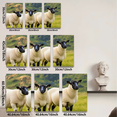 2D flat 1pc Scottish Highlands Sheep Pastoral Farm Animal Wall Art Decor for Living Room Bedroom Modern Gallery Wrapped Canvas Prints farmhouse style cozy aesthetic