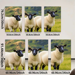2D flat 1pc Scottish Highlands Sheep Pastoral Farm Animal Wall Art Decor for Living Room Bedroom Modern Gallery Wrapped Canvas Prints farmhouse style cozy aesthetic
