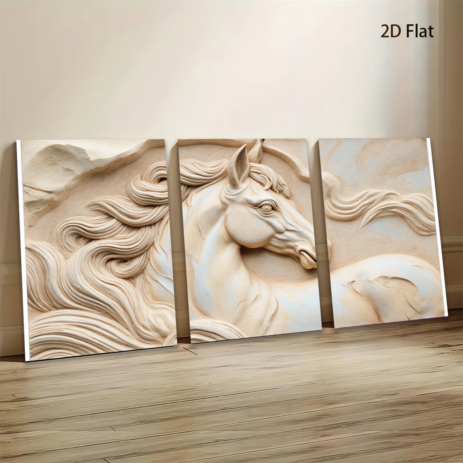 2D flat 1pc Sculpted Horse Head Wall Art Decor for Living Room Bedroom Modern Farmhouse Gallery Wrapped Canvas Prints Aesthetic Room Decor Gifts