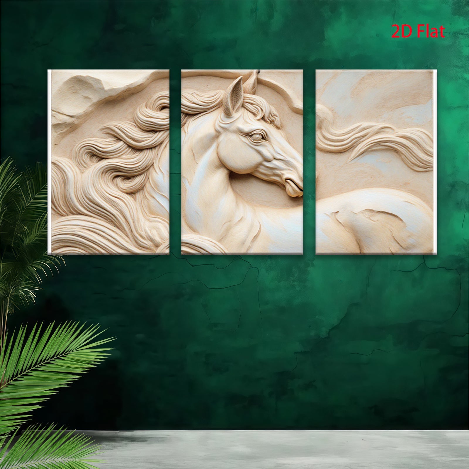 2D flat 1pc Sculpted Horse Head Wall Art Decor for Living Room Bedroom Modern Farmhouse Gallery Wrapped Canvas Prints Aesthetic Room Decor Gifts