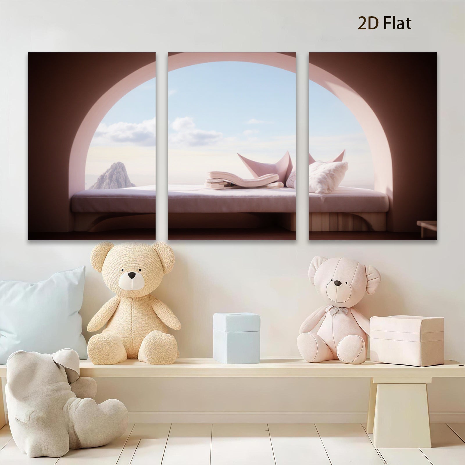 2D flat 1pc Serene Coastal Window View Bedroom Living Room Wall Decor Modern Farmhouse Gallery Wrapped Canvas Prints for Home Office