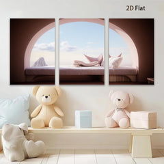 2D flat 1pc Serene Coastal Window View Bedroom Living Room Wall Decor Modern Farmhouse Gallery Wrapped Canvas Prints for Home Office