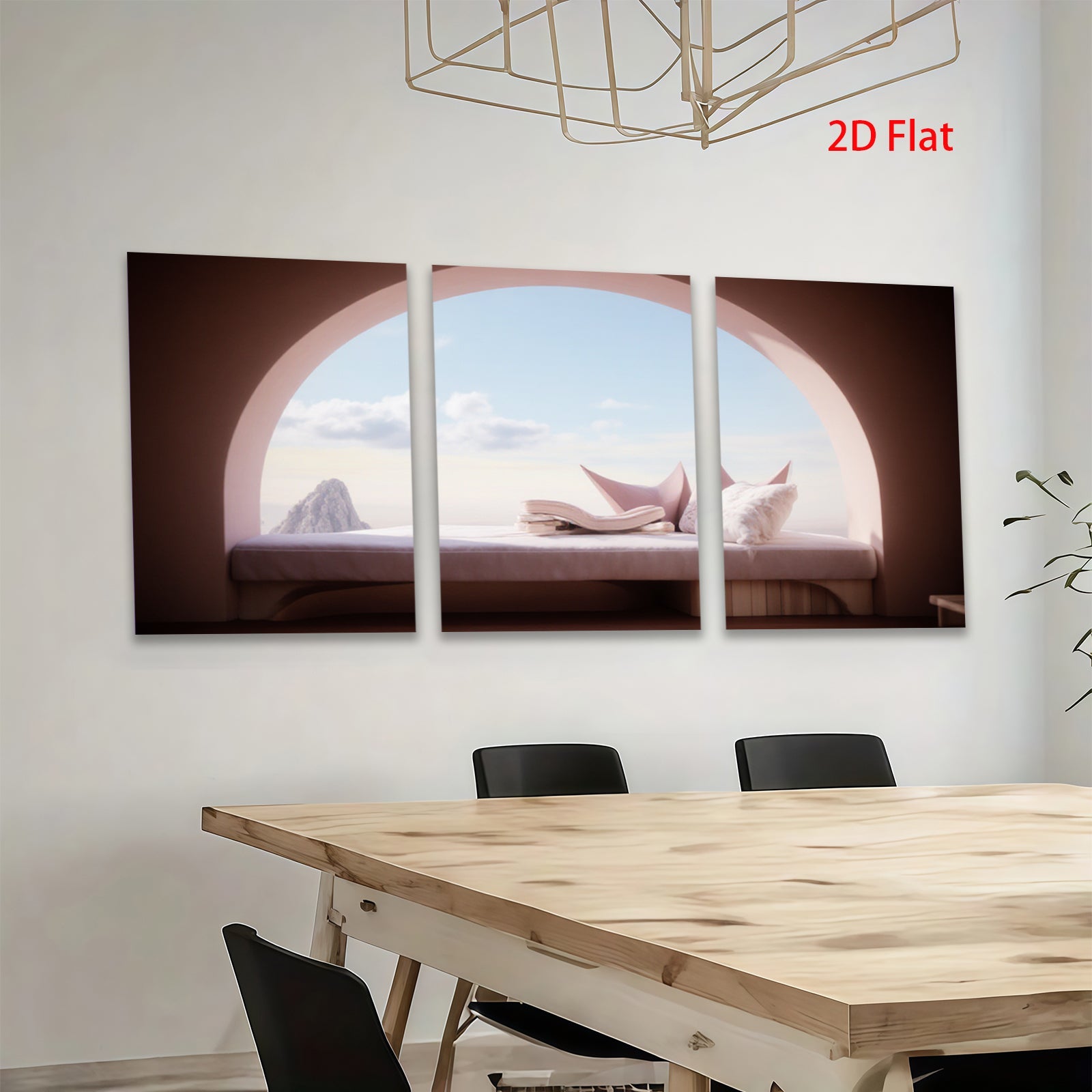 2D flat 1pc Serene Coastal Window View Bedroom Living Room Wall Decor Modern Farmhouse Gallery Wrapped Canvas Prints for Home Office