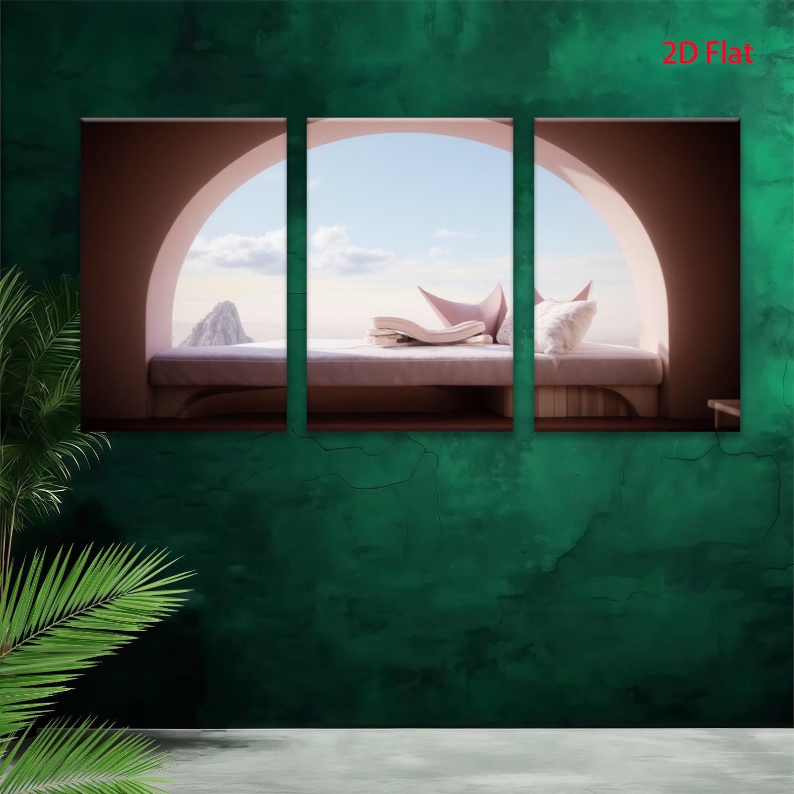 2D flat 1pc Serene Coastal Window View Bedroom Living Room Wall Decor Modern Farmhouse Gallery Wrapped Canvas Prints for Home Office