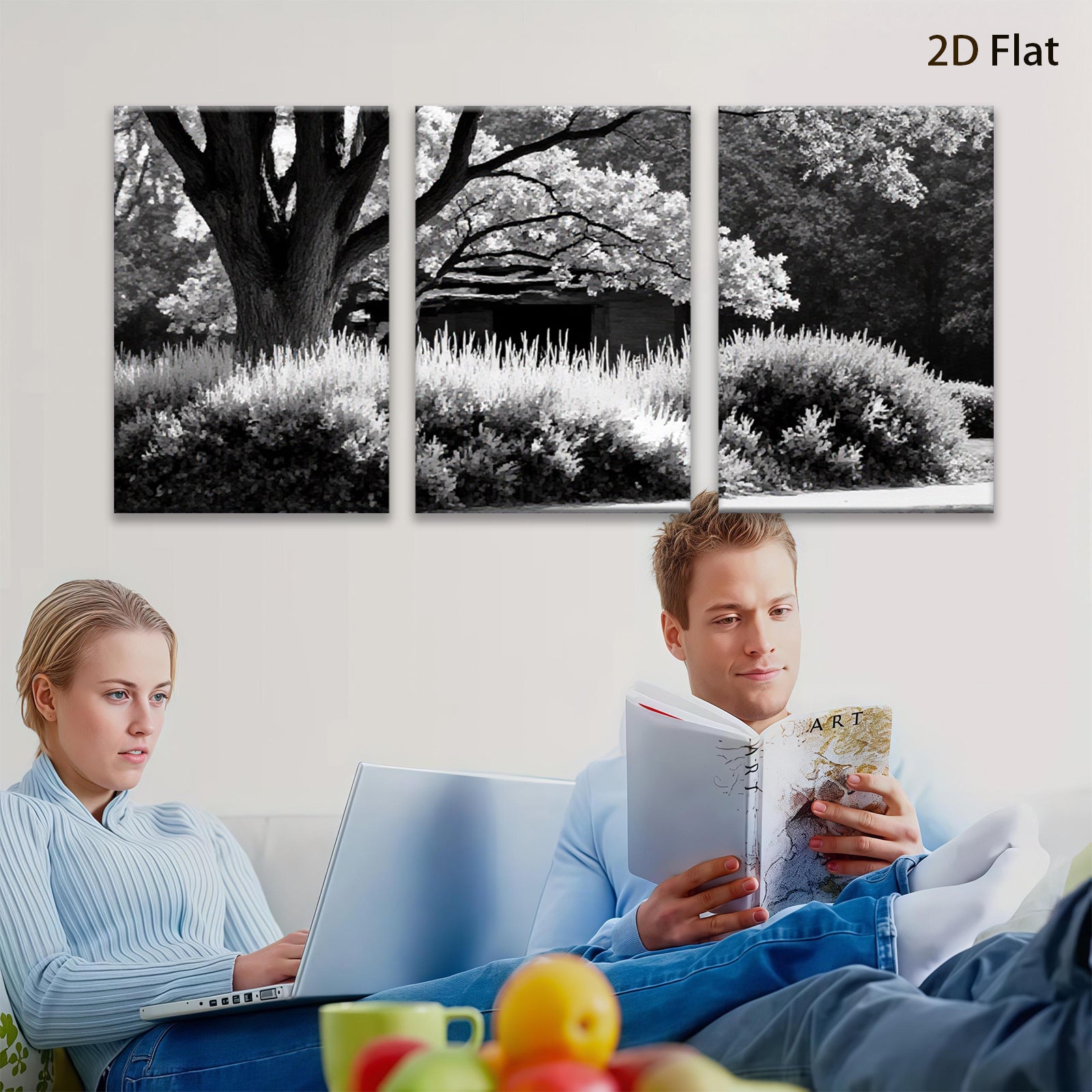 2D flat 1pc Serene Garden Landscape Wall Art Peaceful Countryside Home Decor Living Room Bedroom Canvas Prints Modern Farmhouse Style Rustic Chic Gallery Wrapped Ready to Hang