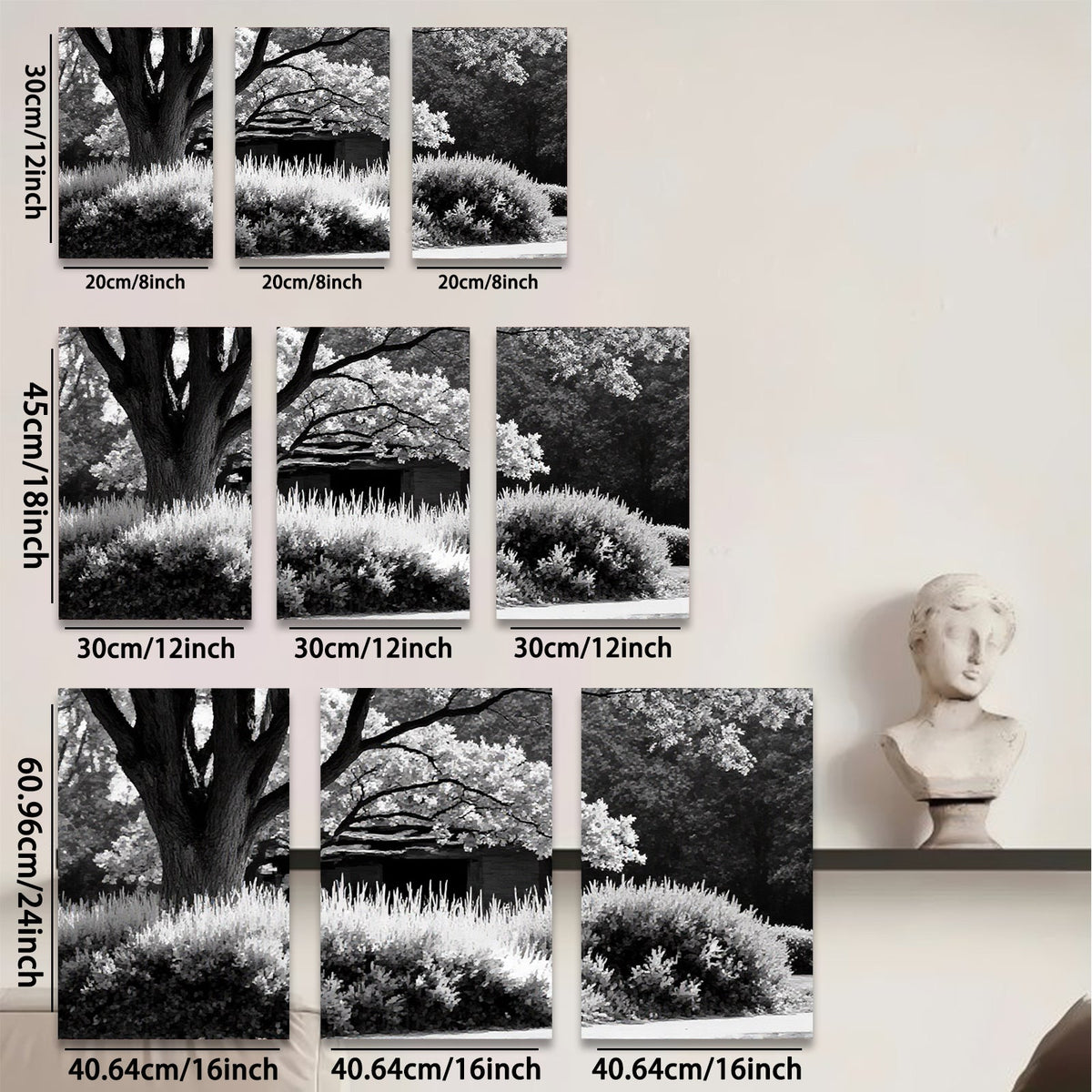 2D flat 1pc Serene Garden Landscape Wall Art Peaceful Countryside Home Decor Living Room Bedroom Canvas Prints Modern Farmhouse Style Rustic Chic Gallery Wrapped Ready to Hang