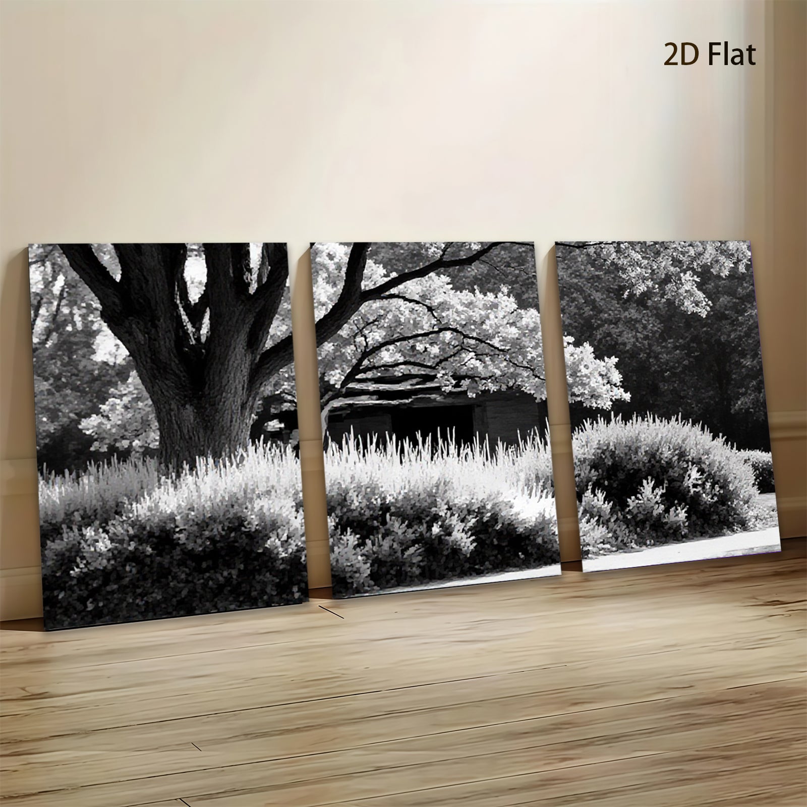 2D flat 1pc Serene Garden Landscape Wall Art Peaceful Countryside Home Decor Living Room Bedroom Canvas Prints Modern Farmhouse Style Rustic Chic Gallery Wrapped Ready to Hang
