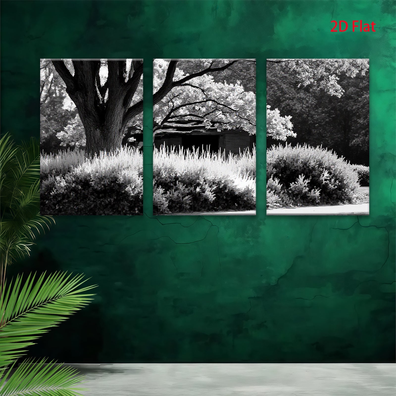 2D flat 1pc Serene Garden Landscape Wall Art Peaceful Countryside Home Decor Living Room Bedroom Canvas Prints Modern Farmhouse Style Rustic Chic Gallery Wrapped Ready to Hang