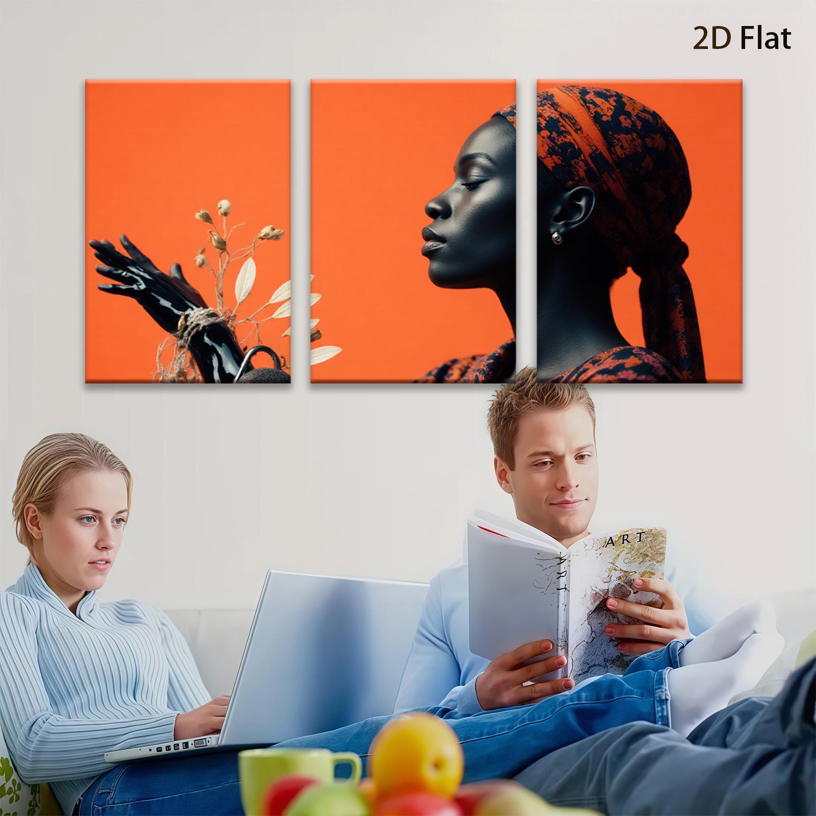 2D flat 1pc Serene Portrait Woman Floral Still Life Living Room Bedroom Gallery Wall Art Modern Farmhouse Decor Botanical Prints Rustic Chic