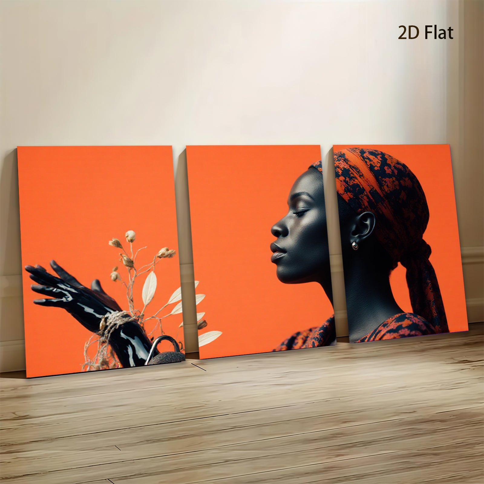 2D flat 1pc Serene Portrait Woman Floral Still Life Living Room Bedroom Gallery Wall Art Modern Farmhouse Decor Botanical Prints Rustic Chic