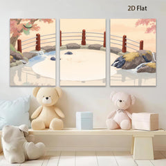 2D flat 1pc Serene Waterfall Garden Landscape Wall Art Canvas Prints for Living Room Bedroom Home Decor farmhouse style modern minimalist gallery wrapped