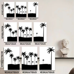 2D flat 1pc Silhouette Palm Trees Coastal Beach Wall Decor Living Room Bedroom Modern Farmhouse Gallery Wrapped Canvas Prints for Home Decor