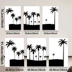 2D flat 1pc Silhouette Palm Trees Coastal Beach Wall Decor Living Room Bedroom Modern Farmhouse Gallery Wrapped Canvas Prints for Home Decor