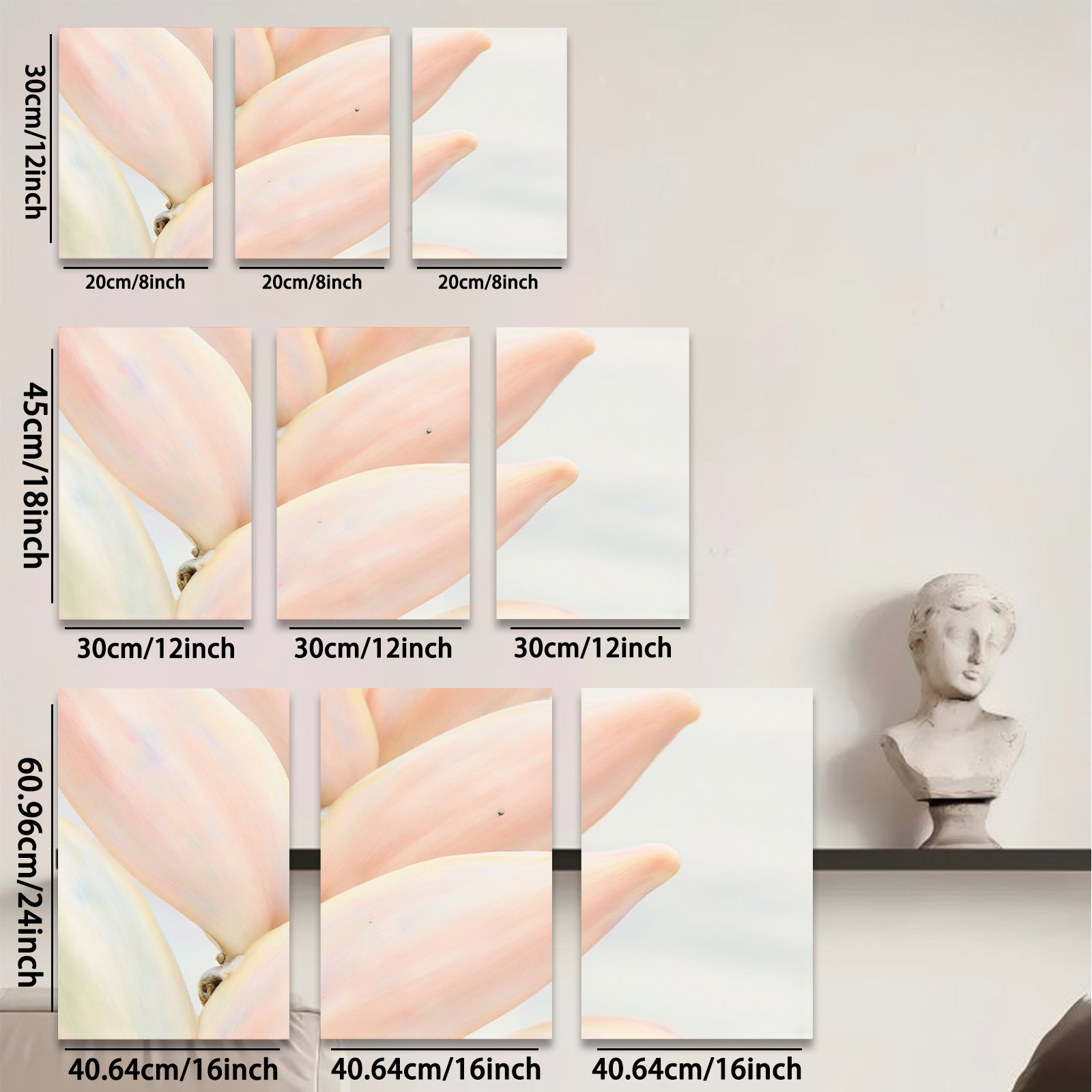 2D flat 1pc Soft Pink Succulent Bloom Botanical Wall Art Living Room Bedroom Decor Farmhouse Style Canvas Prints Modern Minimalist Gallery Wrapped Art