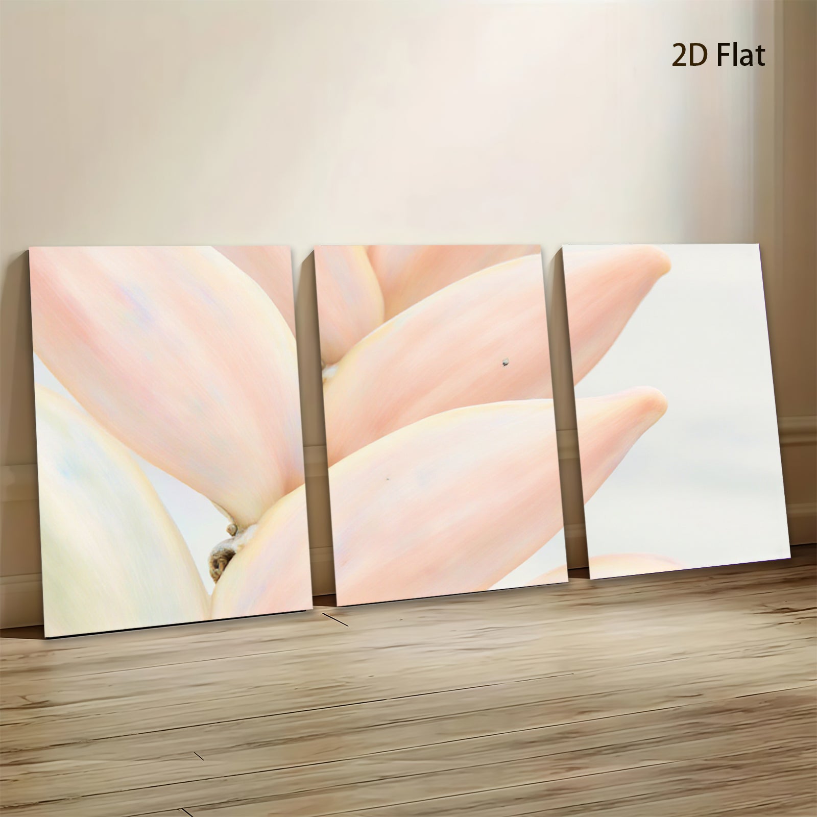 2D flat 1pc Soft Pink Succulent Bloom Botanical Wall Art Living Room Bedroom Decor Farmhouse Style Canvas Prints Modern Minimalist Gallery Wrapped Art