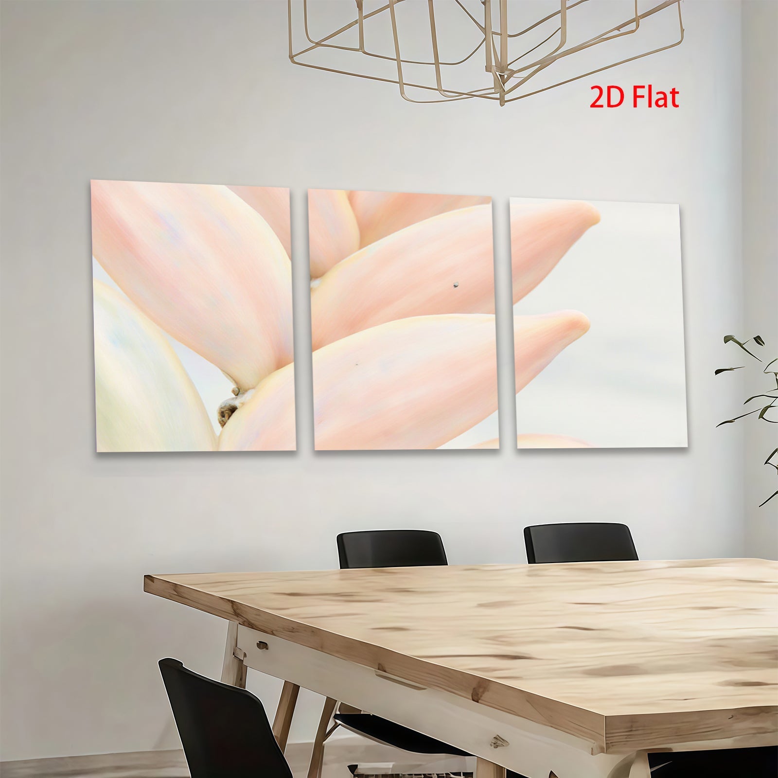 2D flat 1pc Soft Pink Succulent Bloom Botanical Wall Art Living Room Bedroom Decor Farmhouse Style Canvas Prints Modern Minimalist Gallery Wrapped Art