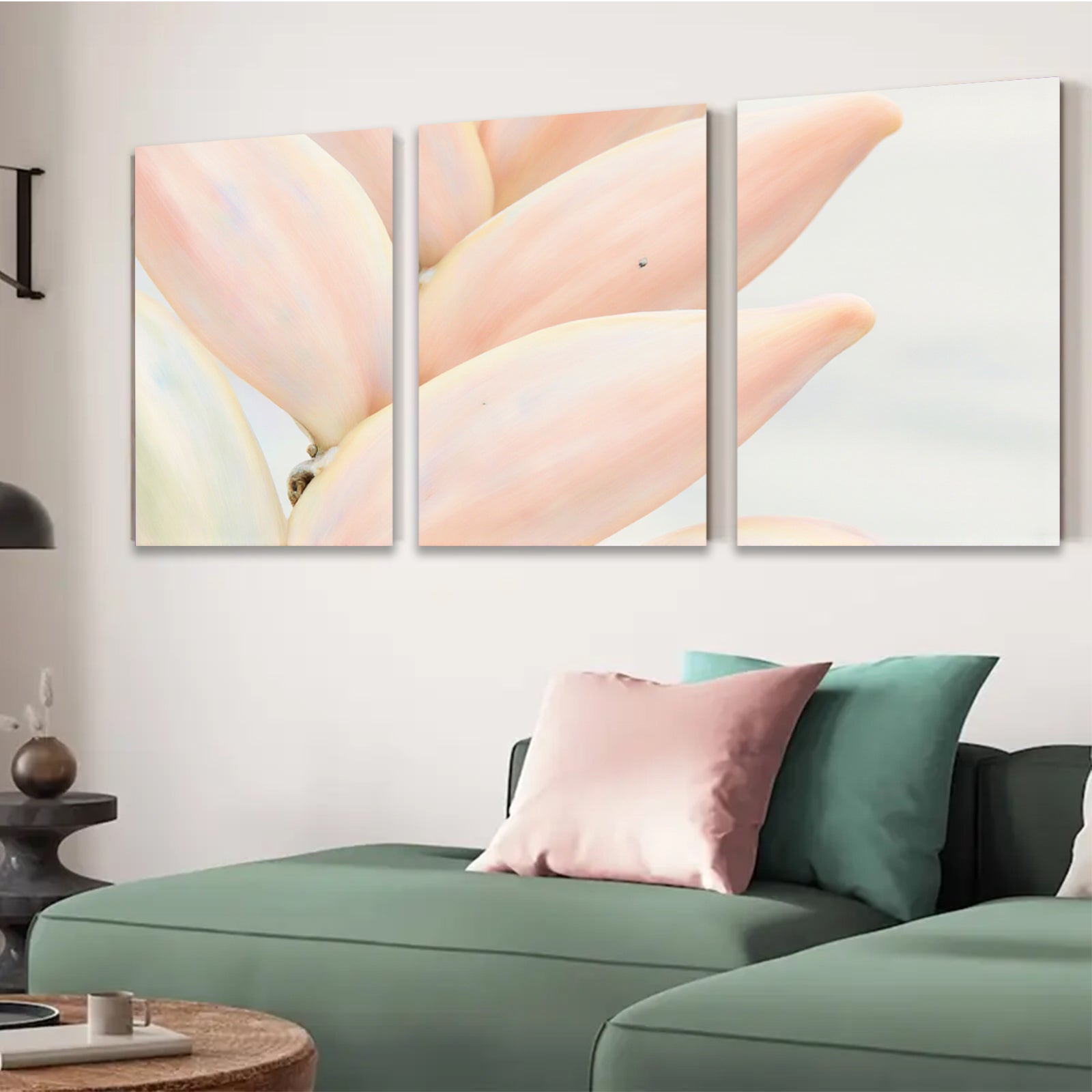 2D flat 1pc Soft Pink Succulent Bloom Botanical Wall Art Living Room Bedroom Decor Farmhouse Style Canvas Prints Modern Minimalist Gallery Wrapped Art