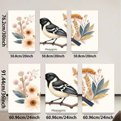 2D flat 1pc Songbird Perched on Branch Botanical Wall Art Living Room Bedroom Decor Farmhouse Style Gallery Wrapped Canvas Prints for Home Decoration