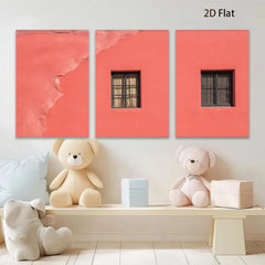 2D flat 1pc Southwestern Adobe Wall Rustic Farmhouse Decor Living Room Bedroom Gallery Wrapped Canvas Print Modern Minimalist Art