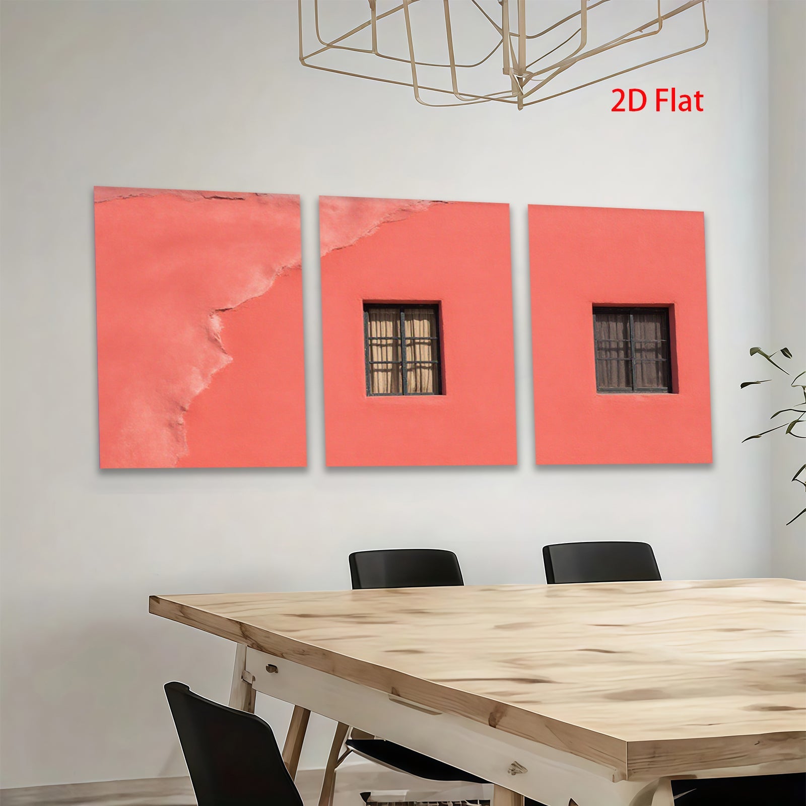 2D flat 1pc Southwestern Adobe Wall Rustic Farmhouse Decor Living Room Bedroom Gallery Wrapped Canvas Print Modern Minimalist Art