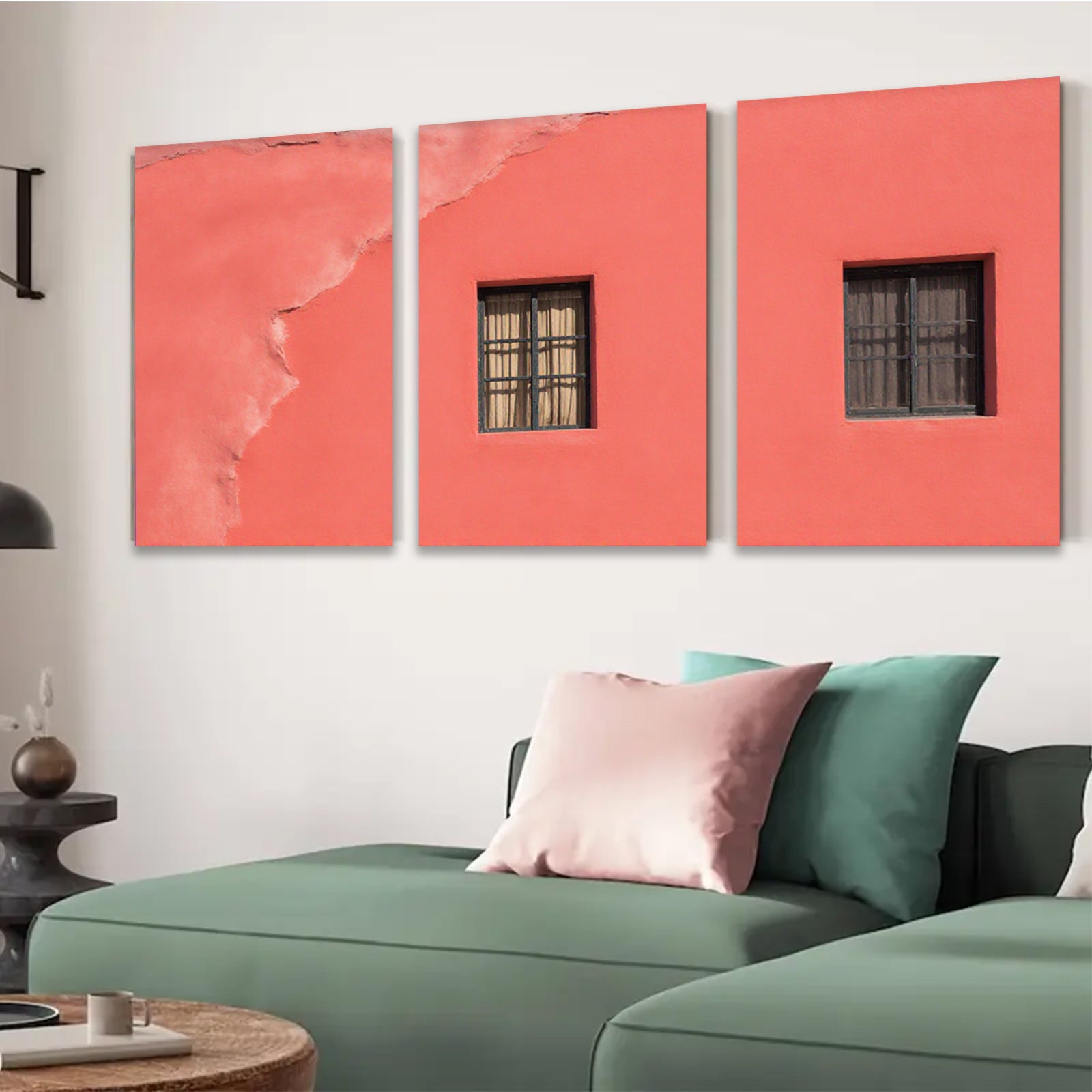 2D flat 1pc Southwestern Adobe Wall Rustic Farmhouse Decor Living Room Bedroom Gallery Wrapped Canvas Print Modern Minimalist Art
