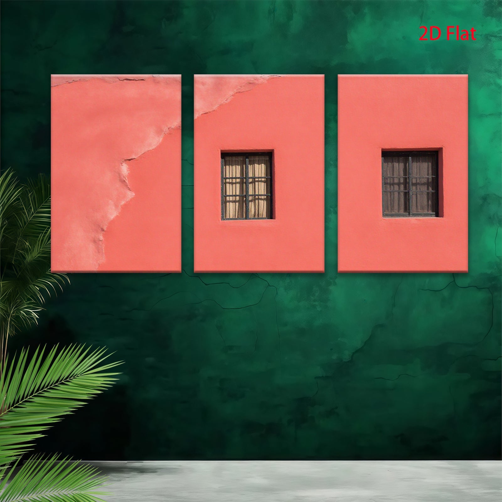 2D flat 1pc Southwestern Adobe Wall Rustic Farmhouse Decor Living Room Bedroom Gallery Wrapped Canvas Print Modern Minimalist Art