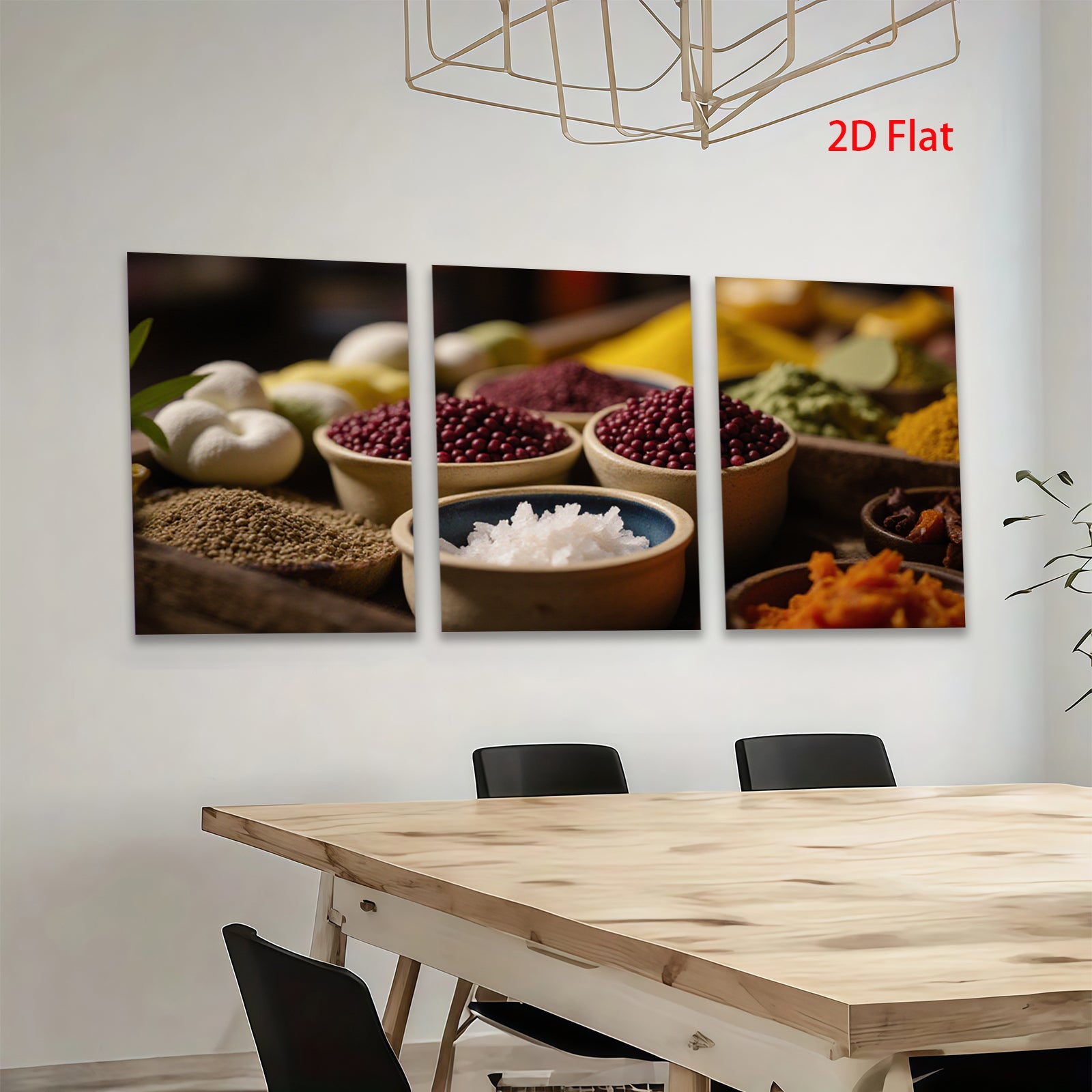 2D flat 1pc Spiced Bounty Kitchen Still Life Farmhouse Wall Decor Rustic Dining Room Canvas Print Modern Minimalist Art