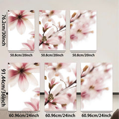 2D flat 1pc Spring Magnolia Bloom Botanical Wall Art Living Room Bedroom Decor Farmhouse Style Gallery Wrapped Canvas Prints Ready to Hang Modern Floral Artwork