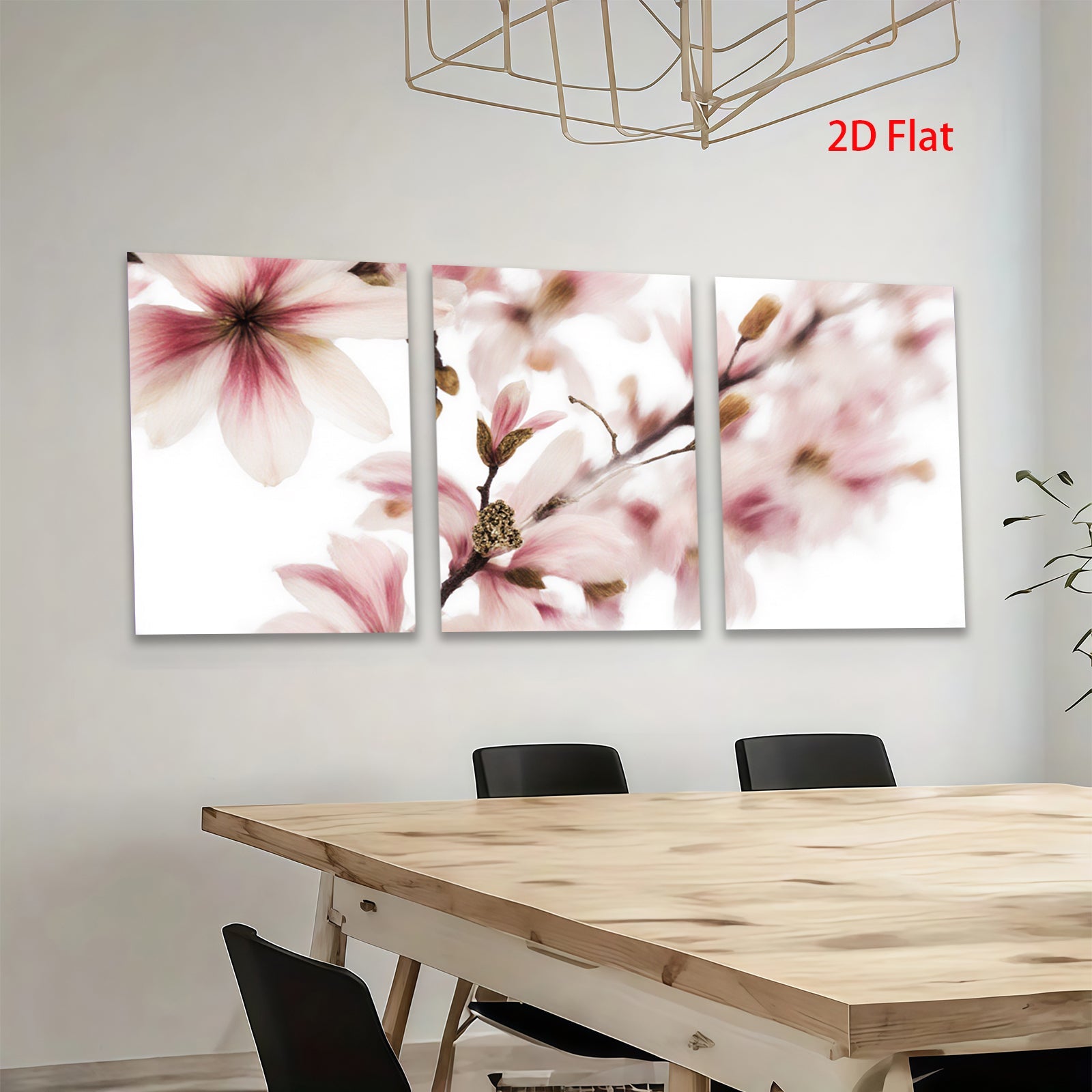 2D flat 1pc Spring Magnolia Bloom Botanical Wall Art Living Room Bedroom Decor Farmhouse Style Gallery Wrapped Canvas Prints Ready to Hang Modern Floral Artwork