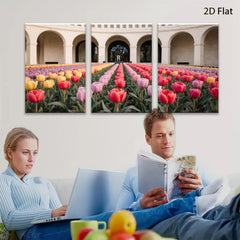 2D flat 1pc Spring blooms vibrant tulip garden wall art for living room bedroom office farmhouse decor modern botanical prints canvas