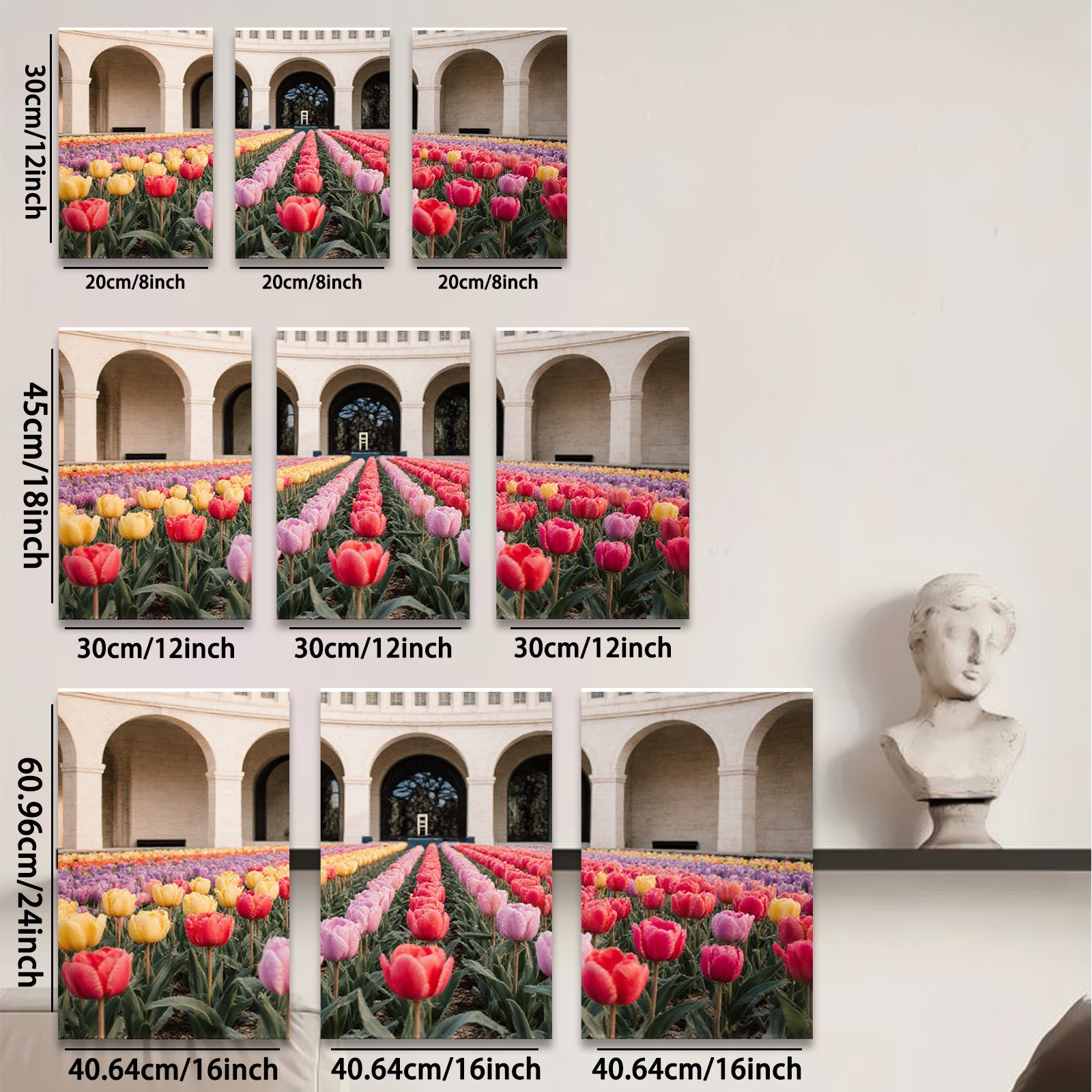 2D flat 1pc Spring blooms vibrant tulip garden wall art for living room bedroom office farmhouse decor modern botanical prints canvas