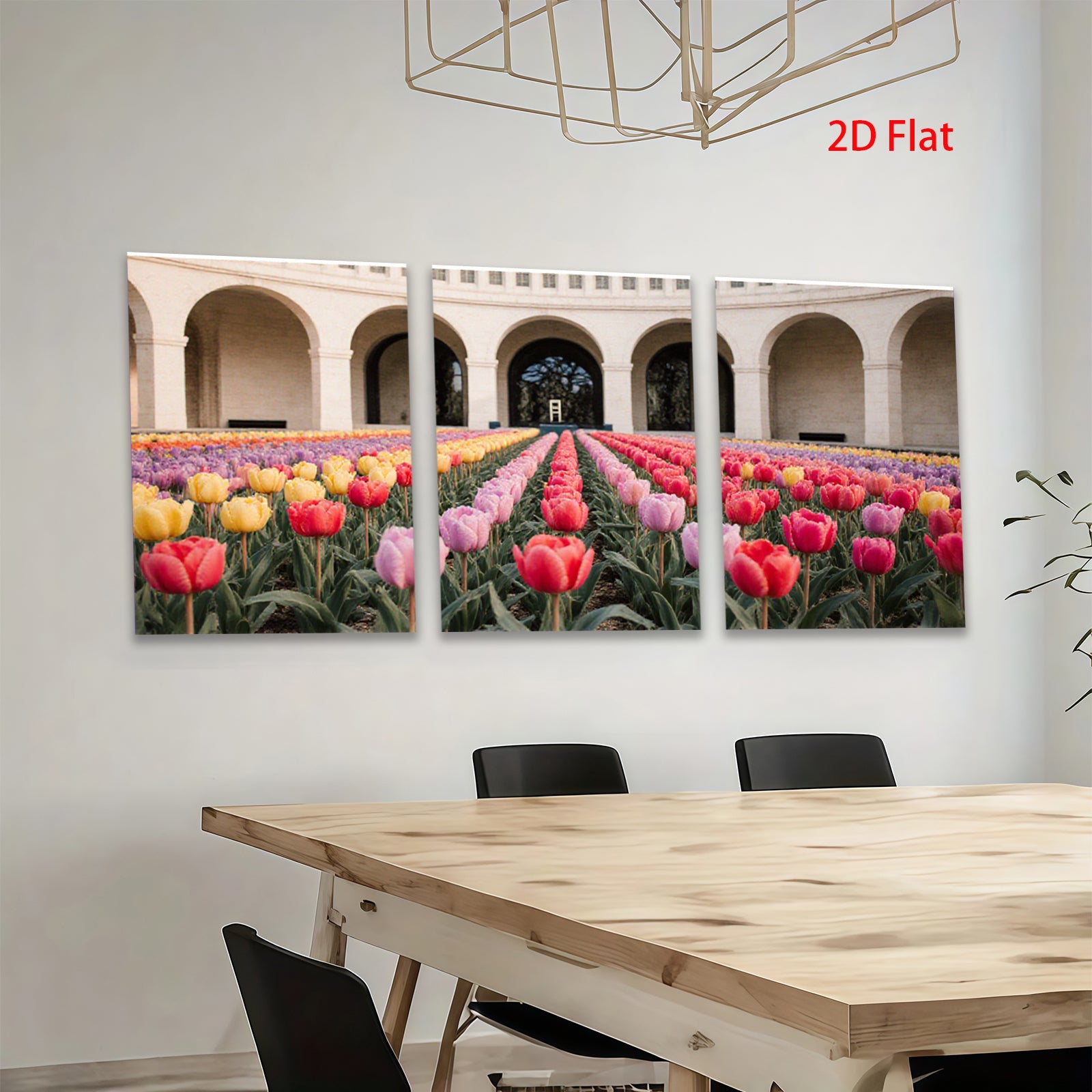 2D flat 1pc Spring blooms vibrant tulip garden wall art for living room bedroom office farmhouse decor modern botanical prints canvas