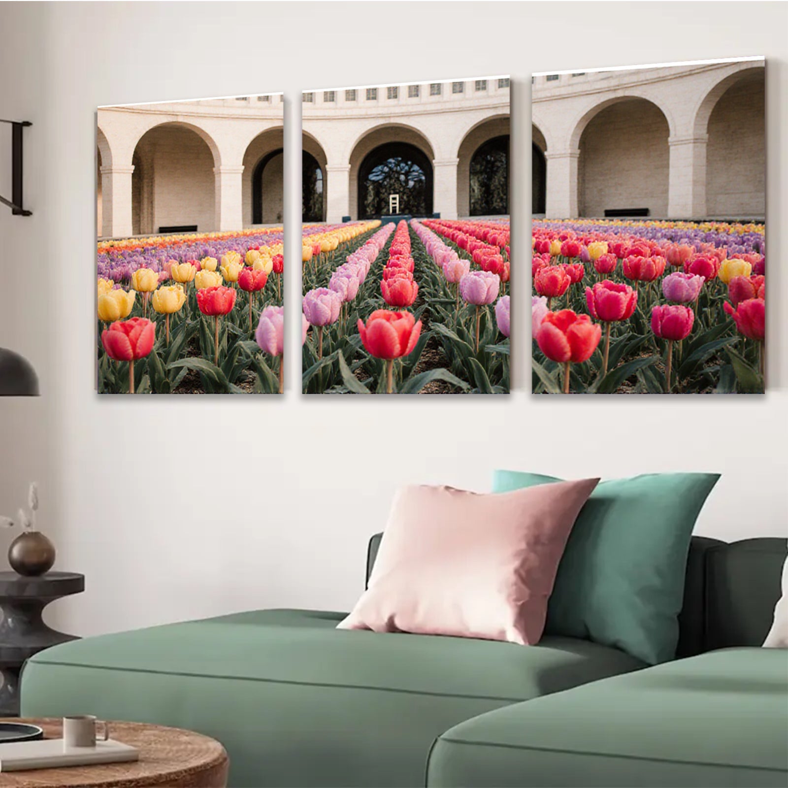 2D flat 1pc Spring blooms vibrant tulip garden wall art for living room bedroom office farmhouse decor modern botanical prints canvas